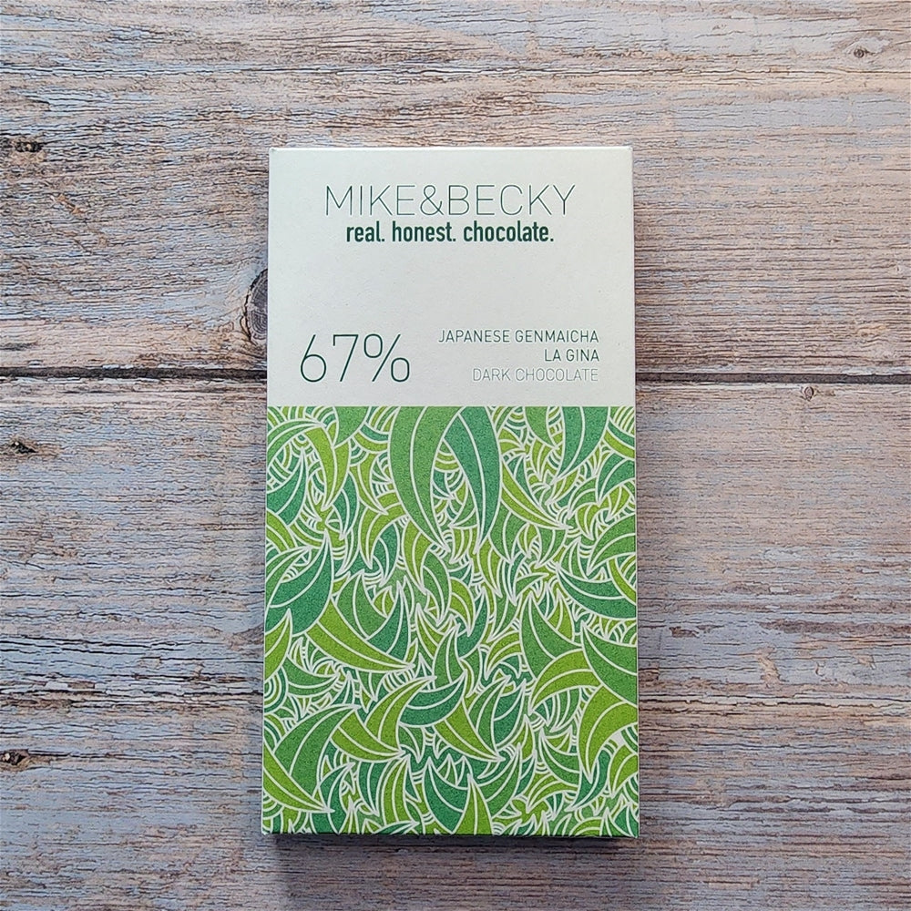 MIKE & BECKY 67-Percent Japanese Genmaicha Dark Chocolate Bar