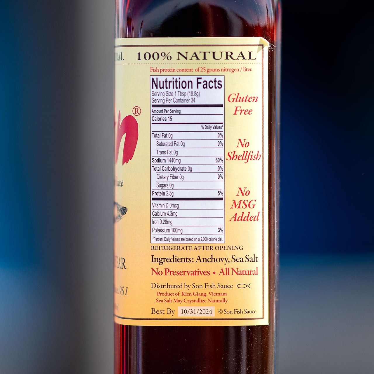 Son Premium Fish Sauce Aged 1 Year All Natural