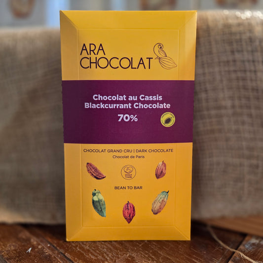 Ara Chocolat French Cassis 70% Dark Chocolate Bar