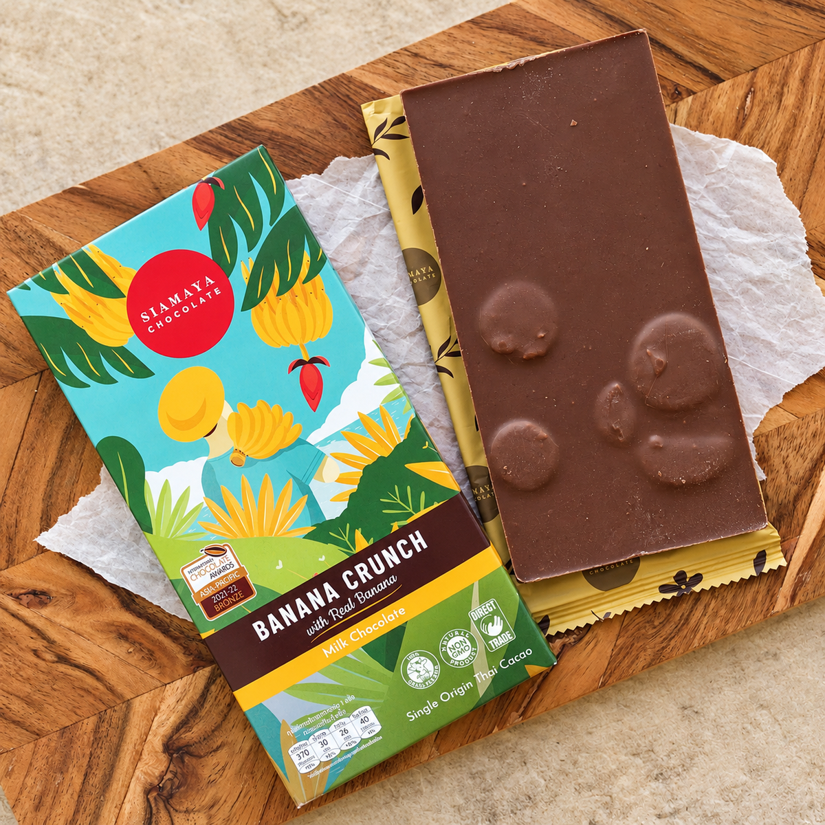 Siamaya Banana Crunch Milk Chocolate Bar