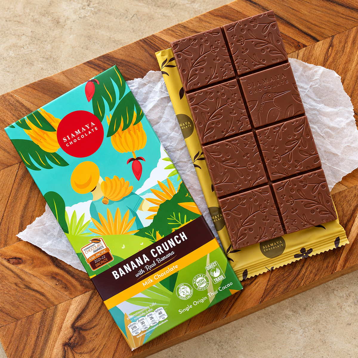 Siamaya Banana Crunch Milk Chocolate Bar