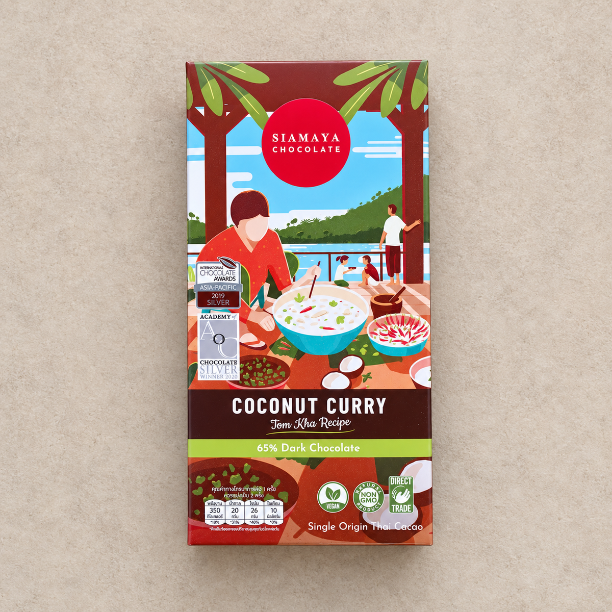 Siamaya Thai Coconut Curry 65% Dark Chocolate Bar
