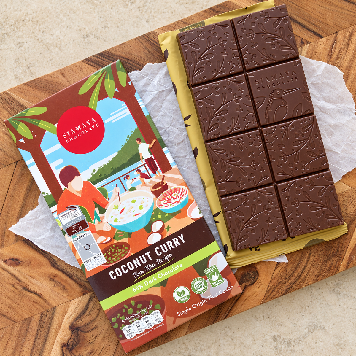 Siamaya Thai Coconut Curry 65% Dark Chocolate Bar