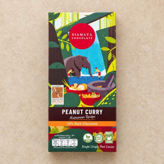 Siamaya Thai Peanut Curry 70% Dark Chocolate Bar